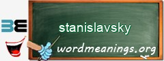 WordMeaning blackboard for stanislavsky